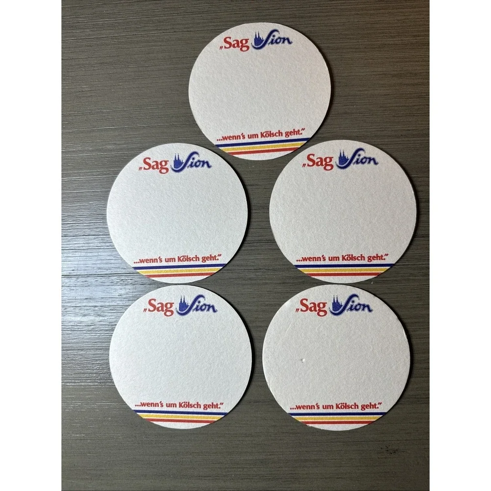 6 Sion Kolsch 4 Inch Round Beer‎ Coaster RARE VINTAGE
